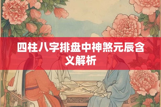 四柱八字排盘中神煞元辰含义解析 四柱八字排盘中神煞元辰含义解析