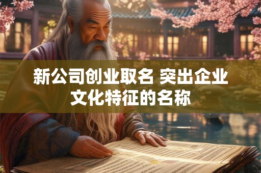 新公司创业取名 突出企业文化特征的名称 新公司创业取名 突出企业文化特征的名称