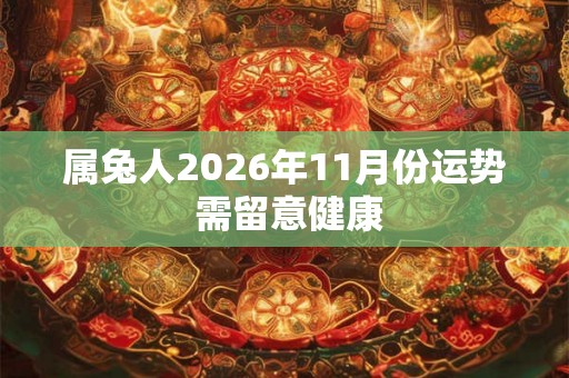 属兔人2026年11月份运势 需留意健康