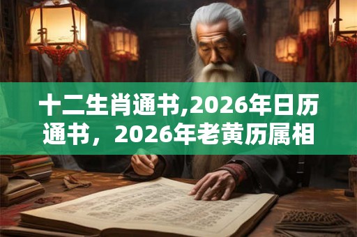 十二生肖通书,2026年日历通书，2026年老黄历属相