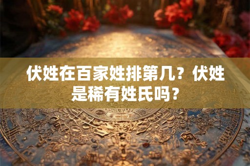 伏姓在百家姓排第几？伏姓是稀有姓氏吗？