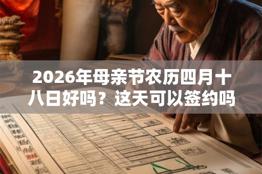 2026年母亲节农历四月十八日好吗？这天可以签约吗？