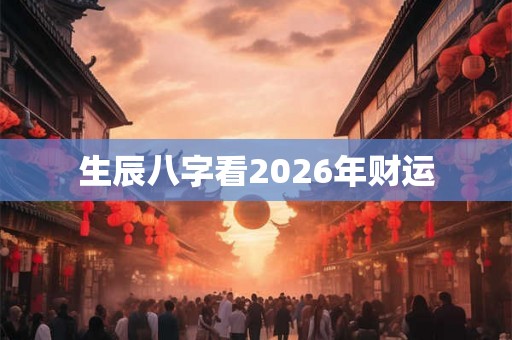 生辰八字看2026年财运