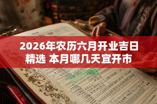 2026年农历六月开业吉日精选 本月哪几天宜开市