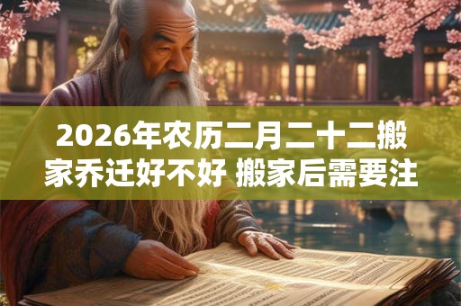 2026年农历二月二十二搬家乔迁好不好 搬家后需要注意的事宜 2026年农历二月二十二搬家乔迁好不好 搬家后需要注意的事宜
