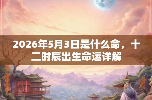 2026年5月3日是什么命，十二时辰出生命运详解