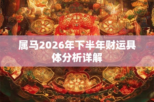 属马2026年下半年财运具体分析详解 属马2026年下半年财运具体分析详解