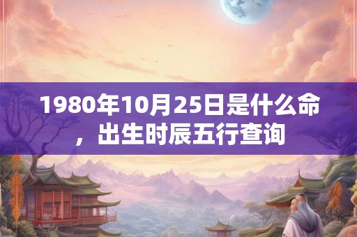1980年10月25日是什么命，出生时辰五行查询