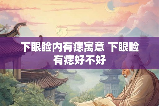 下眼睑内有痣寓意 下眼睑有痣好不好