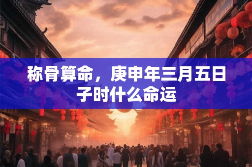 称骨算命，庚申年三月五日子时什么命运