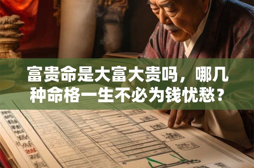 富贵命是大富大贵吗，哪几种命格一生不必为钱忧愁？