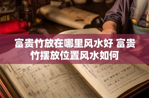 富贵竹放在哪里风水好 富贵竹摆放位置风水如何