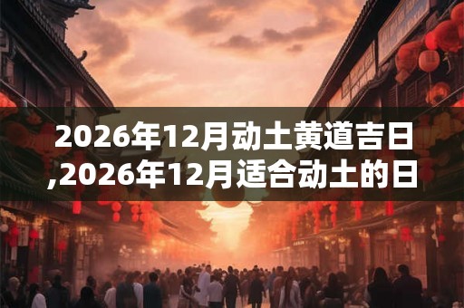 2026年12月动土黄道吉日,2026年12月适合动土的日子