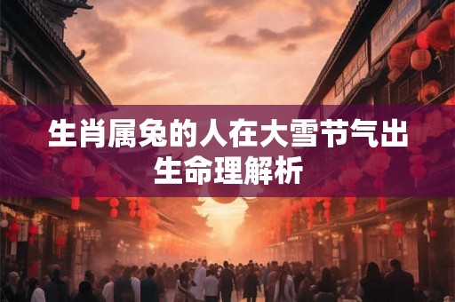 生肖属兔的人在大雪节气出生命理解析