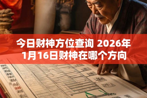 今日财神方位查询 2026年1月16日财神在哪个方向