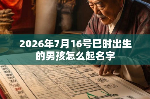 2026年7月16号巳时出生的男孩怎么起名字