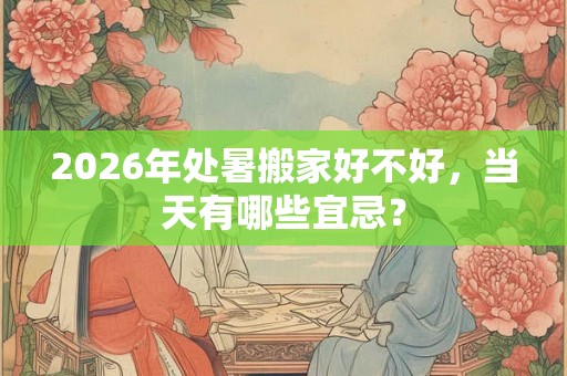 2026年处暑搬家好不好，当天有哪些宜忌？