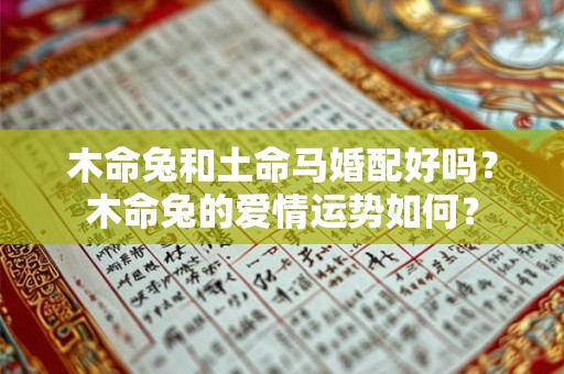 木命兔和土命马婚配好吗？木命兔的爱情运势如何？