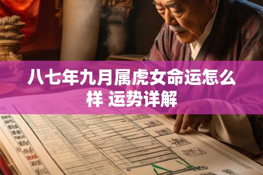 八七年九月属虎女命运怎么样 运势详解