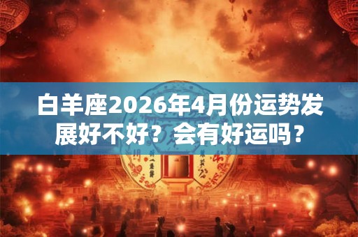白羊座2026年4月份运势发展好不好?会有好运吗? 白羊座2026年4月份运势发展好不好?会有好运吗?