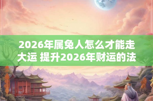 2026年属兔人怎么才能走大运 提升2026年财运的法子！