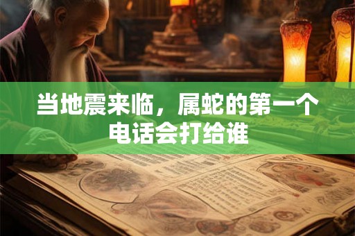 当地震来临，属蛇的第一个电话会打给谁