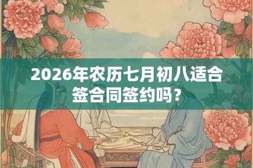 2026年农历七月初八适合签合同签约吗? 2026年农历七月初八适合签合同签约吗?