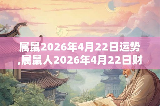 属鼠2026年4月22日运势,属鼠人2026年4月22日财运,生肖鼠2026年4月22日运势