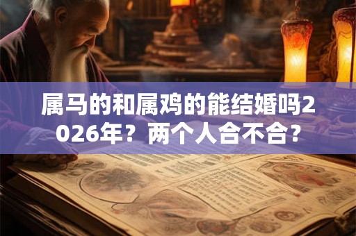 属马的和属鸡的能结婚吗2026年？两个人合不合？