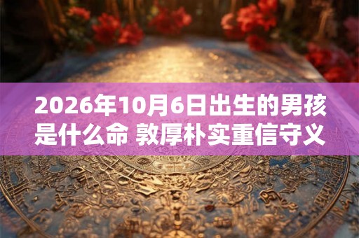 2026年10月6日出生的男孩是什么命 敦厚朴实重信守义 2026年10月6日出生的男孩是什么命 敦厚朴实重信守义