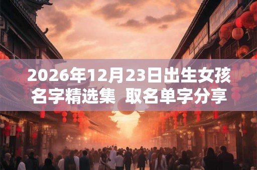 2026年12月23日出生女孩名字精选集 取名单字分享 2026年12月23日出生女孩名字精选集 取名单字分享