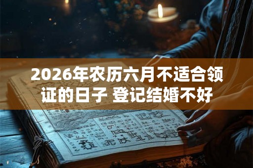 2026年农历六月不适合领证的日子 登记结婚不好