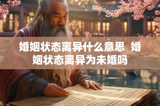 婚姻状态离异什么意思  婚姻状态离异为未婚吗