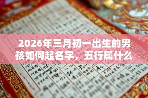 2026年三月初一出生的男孩如何起名字，五行属什么