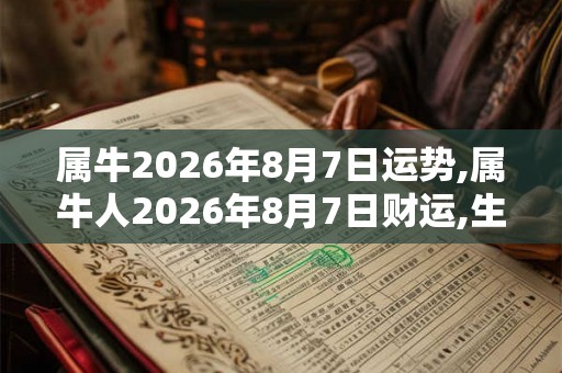 属牛2026年8月7日运势,属牛人2026年8月7日财运,生肖牛2026年8月7日运势 属牛2026年8月7日运势,属牛人2026年8月7日财运,生肖牛2026年8月7日运势