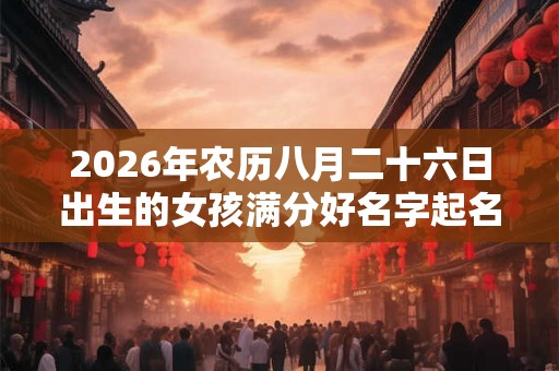 2026年农历八月二十六日出生的女孩满分好名字起名大全