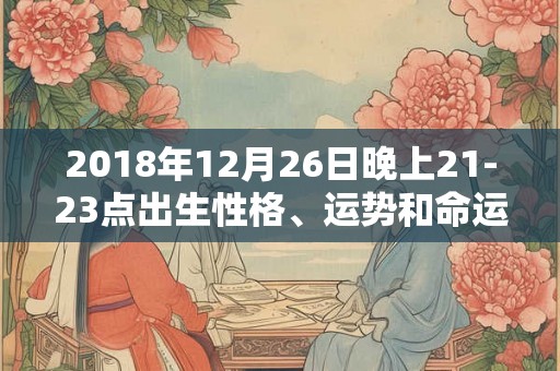 2018年12月26日晚上21-23点出生性格、运势和命运