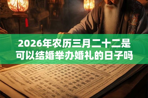 2026年农历三月二十二是可以结婚举办婚礼的日子吗？