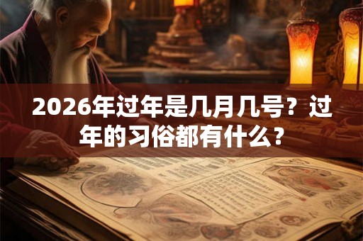 2026年过年是几月几号？过年的习俗都有什么？