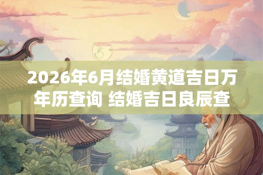 2026年6月结婚黄道吉日万年历查询 结婚吉日良辰查询 2026年6月结婚黄道吉日万年历查询 结婚吉日良辰查询