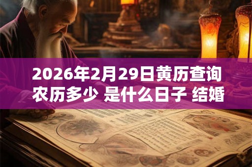 2026年2月29日黄历查询 农历多少 是什么日子 结婚吉时