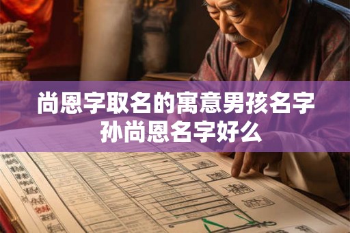 尚恩字取名的寓意男孩名字  孙尚恩名字好么