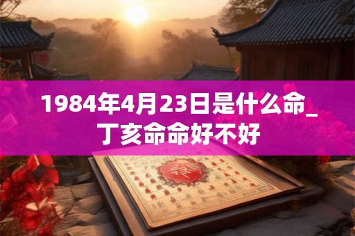 1984年4月23日是什么命_丁亥命命好不好