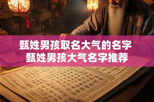 甄姓男孩取名大气的名字 甄姓男孩大气名字推荐