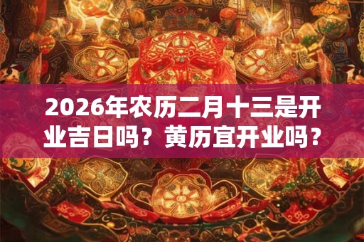 2026年农历二月十三是开业吉日吗?黄历宜开业吗? 2026年农历二月十三是开业吉日吗?黄历宜开业吗?