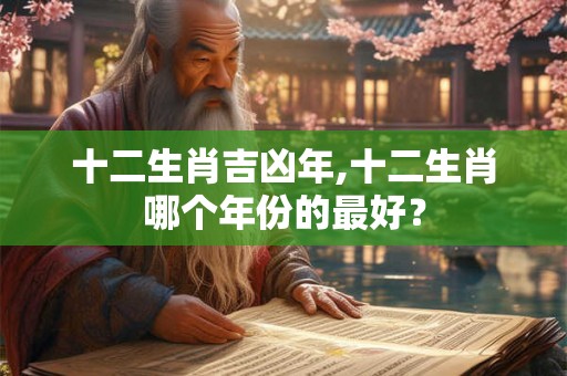 十二生肖吉凶年,十二生肖哪个年份的最好？