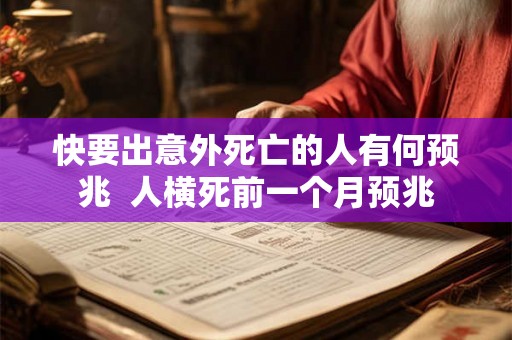 快要出意外死亡的人有何预兆  人横死前一个月预兆