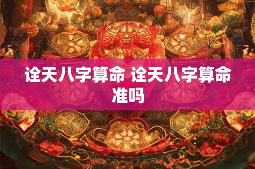 诠天八字算命 诠天八字算命准吗