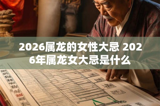 2026属龙的女性大忌 2026年属龙女大忌是什么
