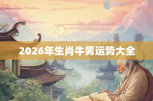 2026年生肖牛男运势大全